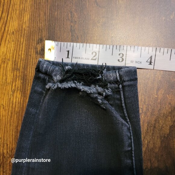 American Eagle Jeans 0 R Dream Jegging Curvy Hi Rise Crop Button Fly Black Wash - Picture 11 of 12